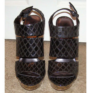 New Minx sexy platform wedges sz 8.5 cork look